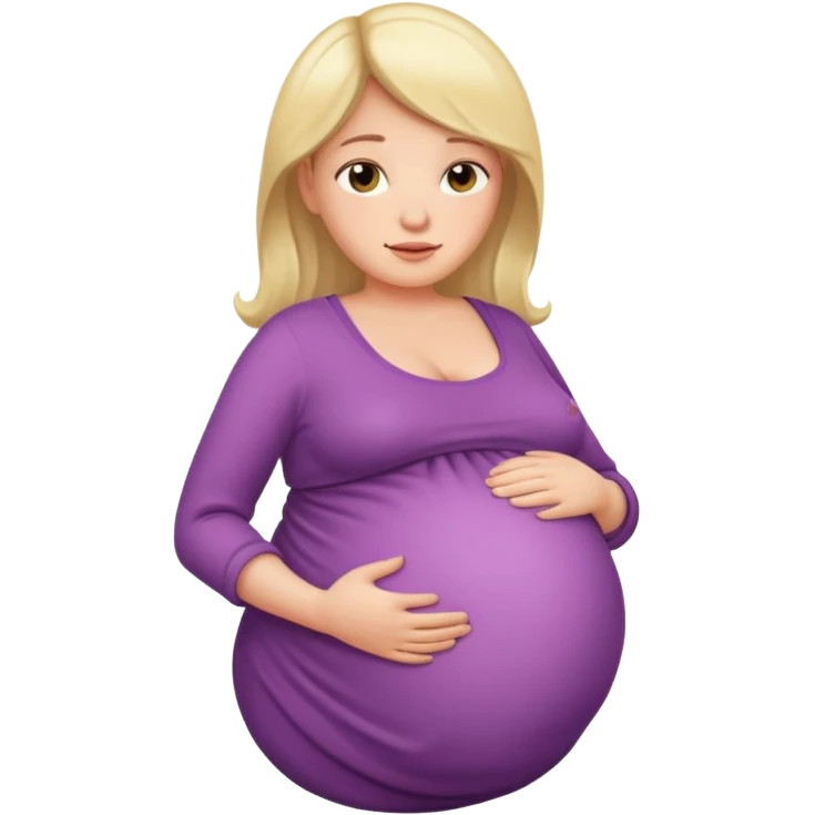 very heavily pregnant overdue woman with very  very big and large belly  emoji