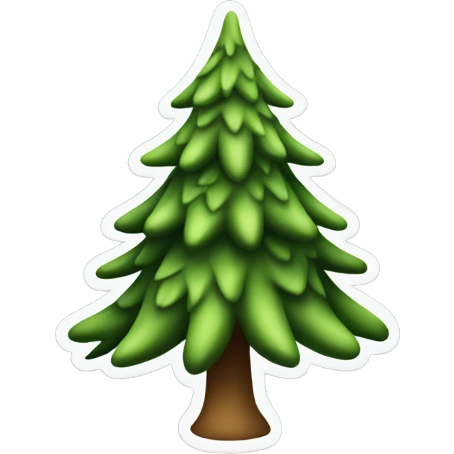  actual white fir christmas tree isolated.  emoji