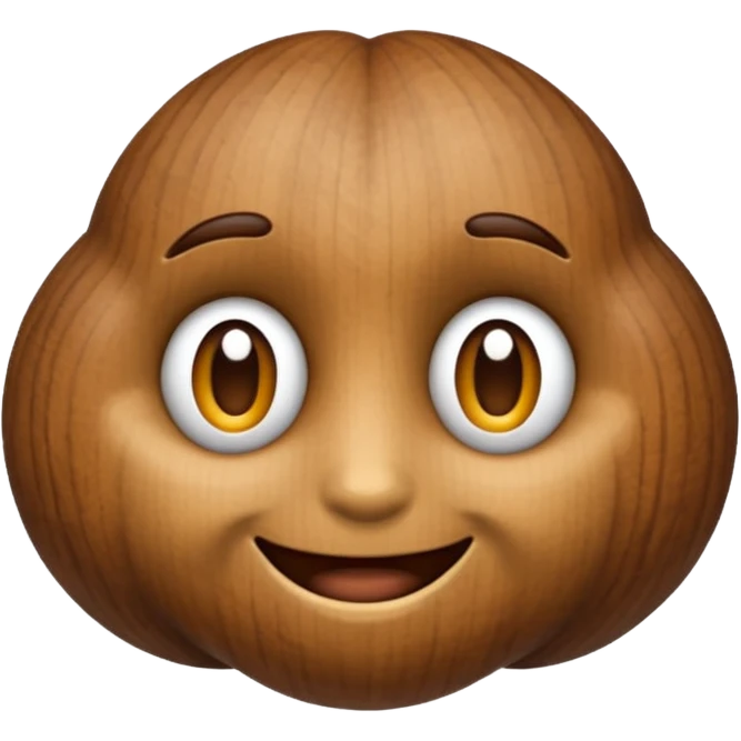 A faceless, plain walnut-shaped emoji emoji