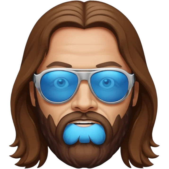 Randy Macho Man Savage with blue eyes, long brown hair emoji