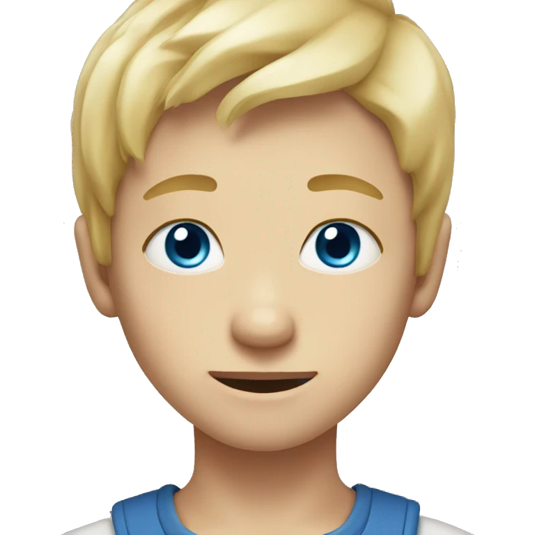 young boy with blonde hair and blue eyes  emoji