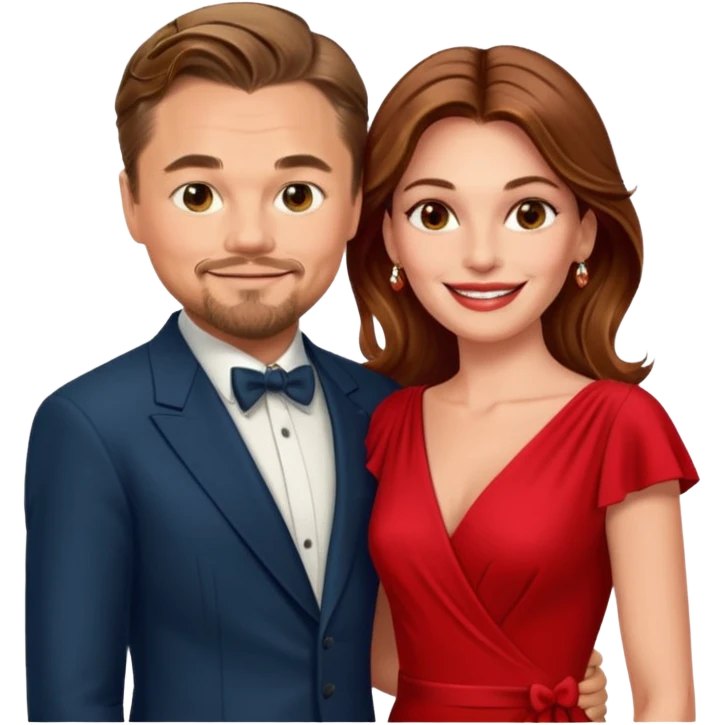 leonardo di caprio and Julia Roberts in a red dress emoji