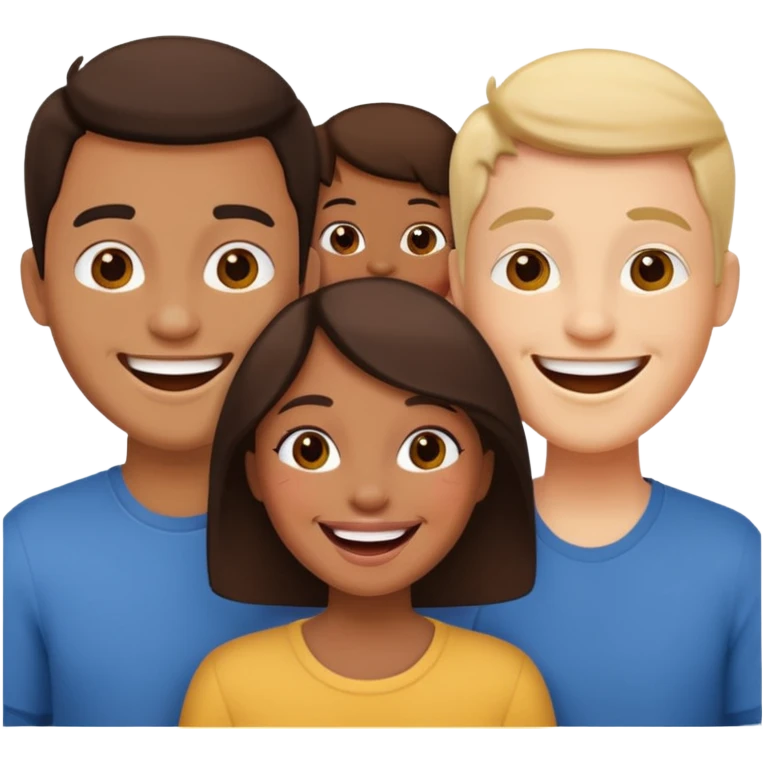 three interlaced friends emoji