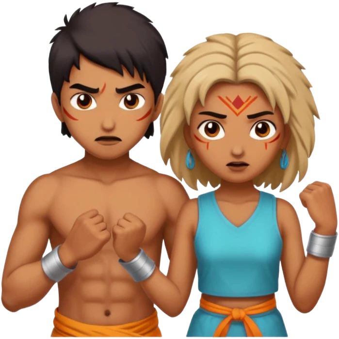brother and sister fighting modern culture naughty  - indian skin and hairstyle emoji
