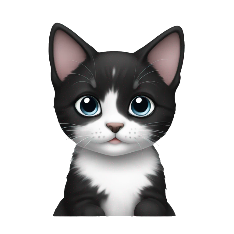 Black and white kitten emoji