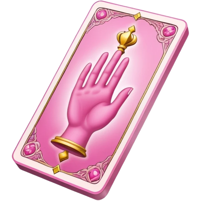 a hand of pink tarot cards emoji
