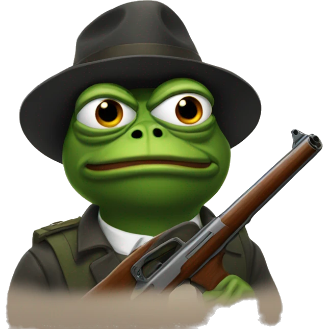 pepe with a shotgun emoji