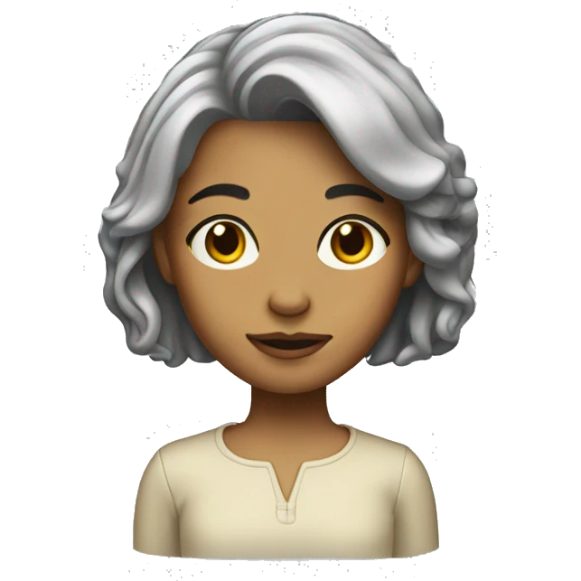 girl with bob hair coated with glue emoji