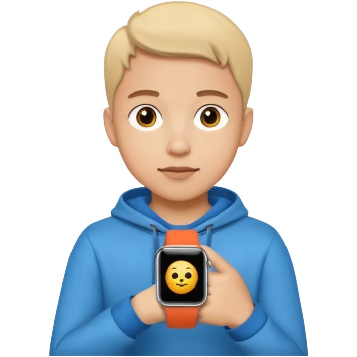Young person wearing a smartwatch emoji