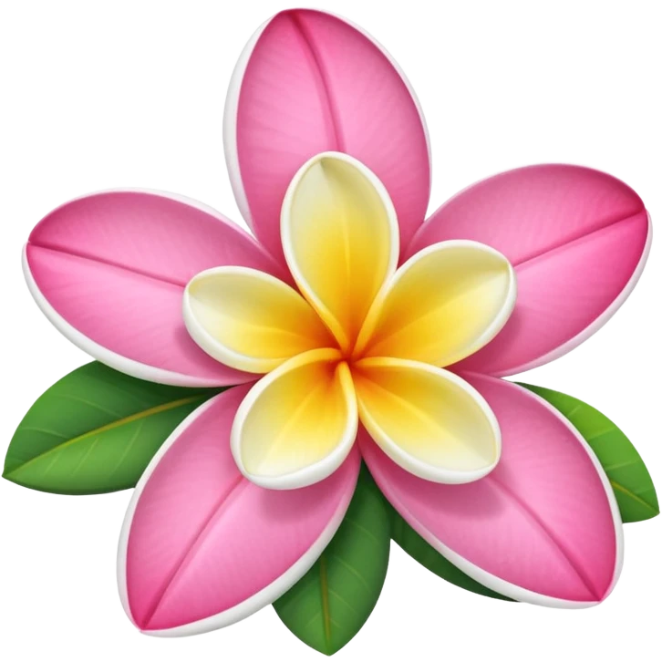 Pink white Frangipani emoji