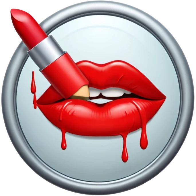 Kissing lipstick on mirror emoji