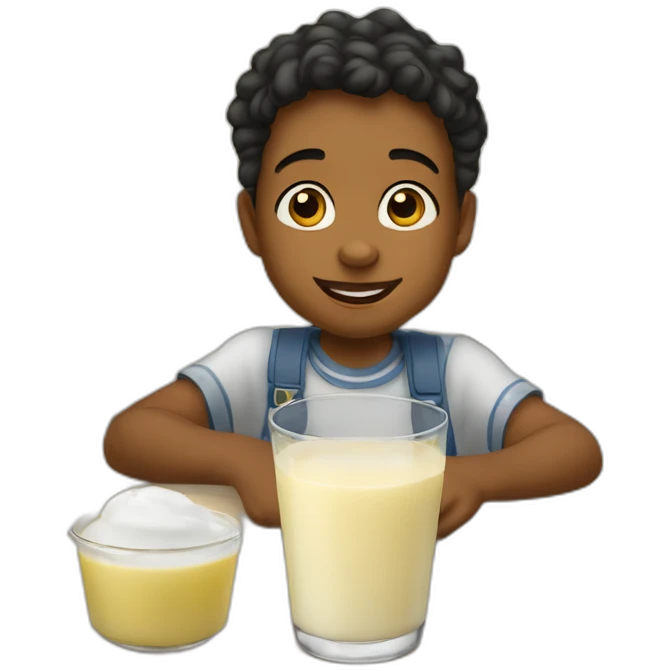 Une petite enfant de moins d'un an qui sait lire "lait entier" emoji