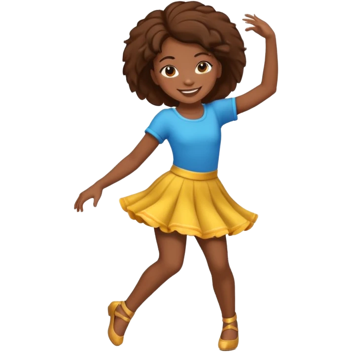 Black girl with brown hair dancing  emoji