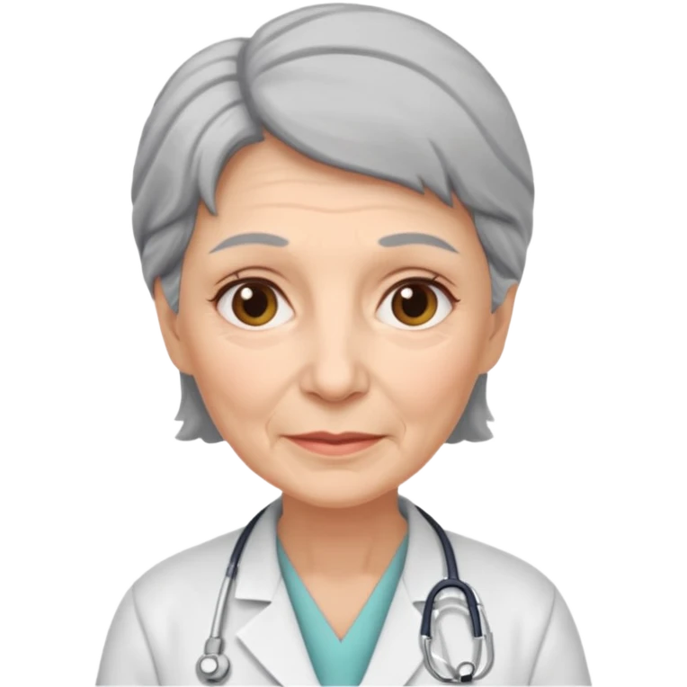 older obstetrician female emoji grey hair wrinkles emoji