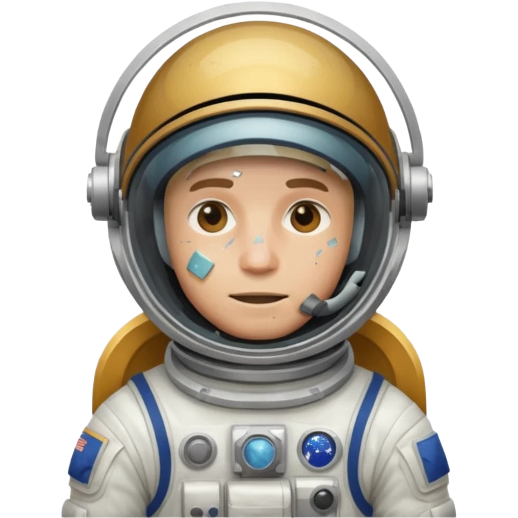 astronaut man with helmet broken glass emoji