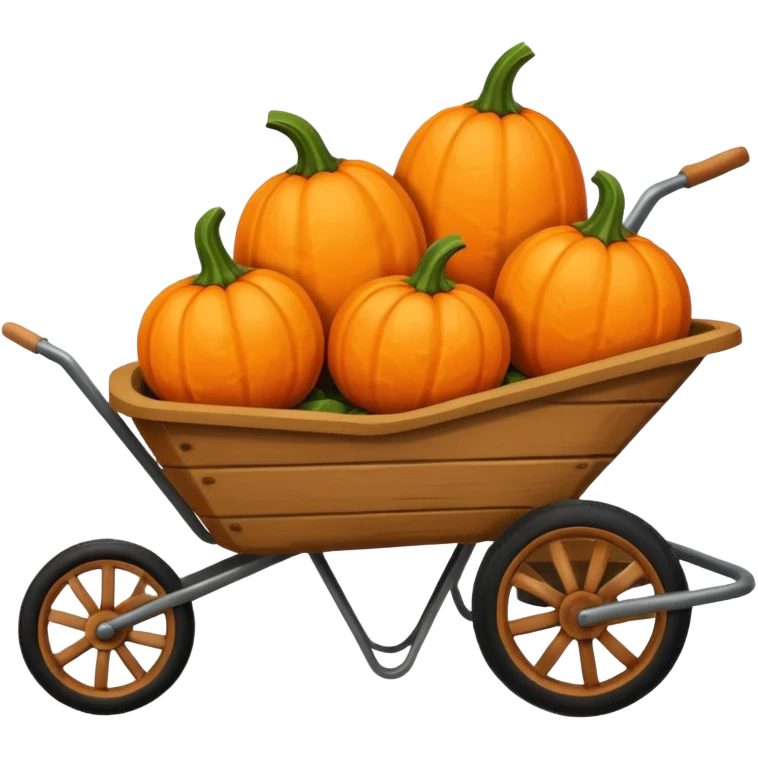 Mini pumpkins in a wheelbarrow emoji