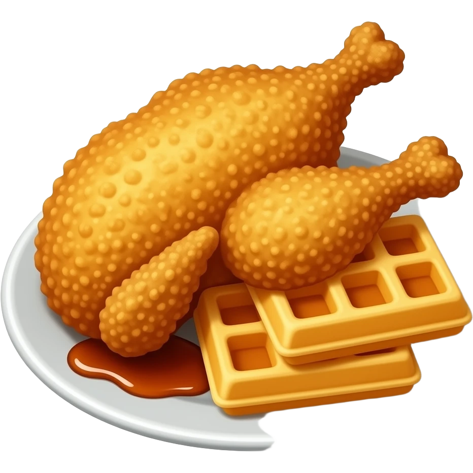 Fried chicken and waffles emoji
