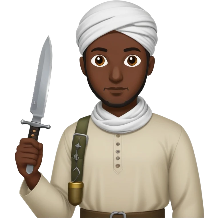 Muslim man with a knife amd bombs emoji
