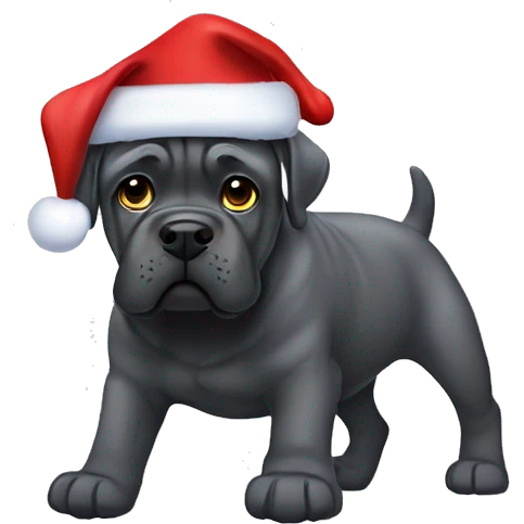 Cane corso with Christmas hat  emoji