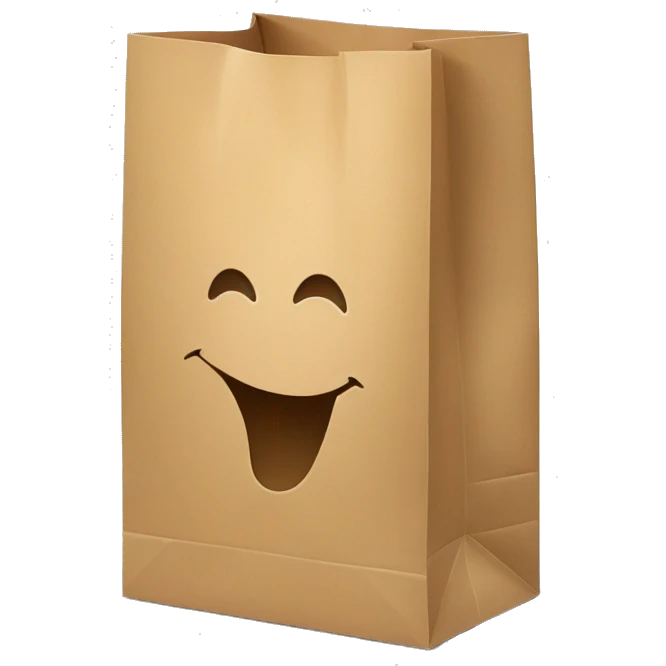 paper bag with shop symbol emoji