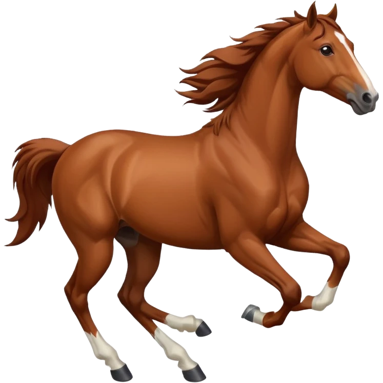 running horse side view dynamic pose emoji