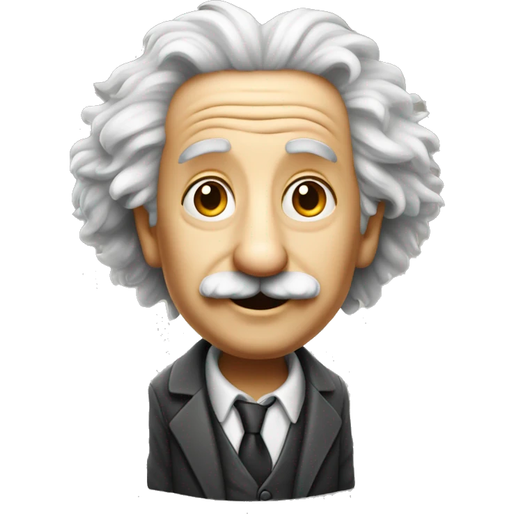 smart and friendly looking Einstein full body emoji