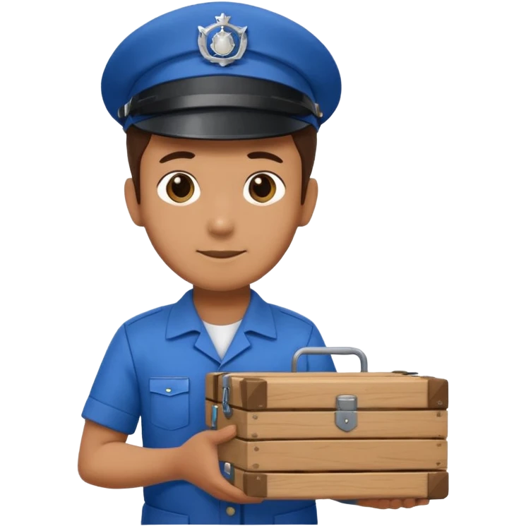 railway engineer carrying a box emoji
