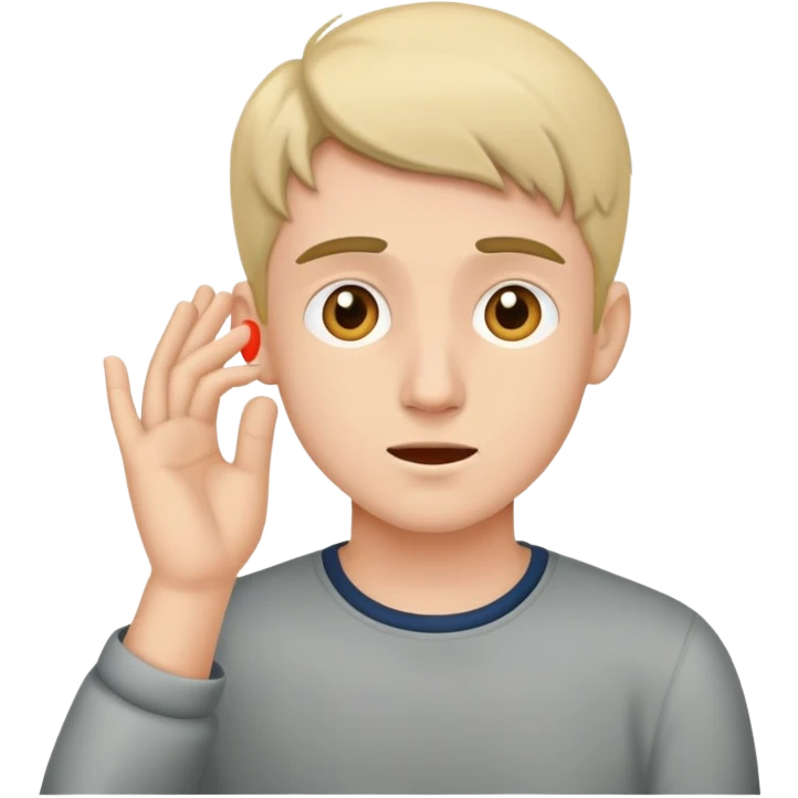 young man hearing impairment emoji
