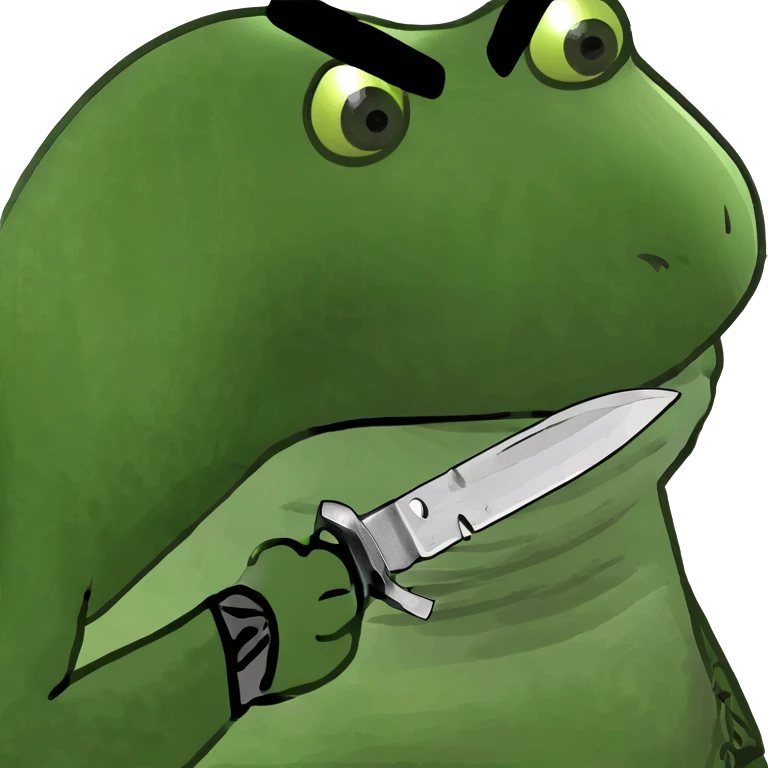 Angry with knife emoji