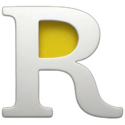 the letters R and A black on yellow emoji