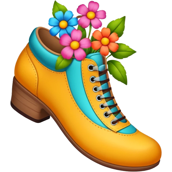 a shoe with flowers inside emoji