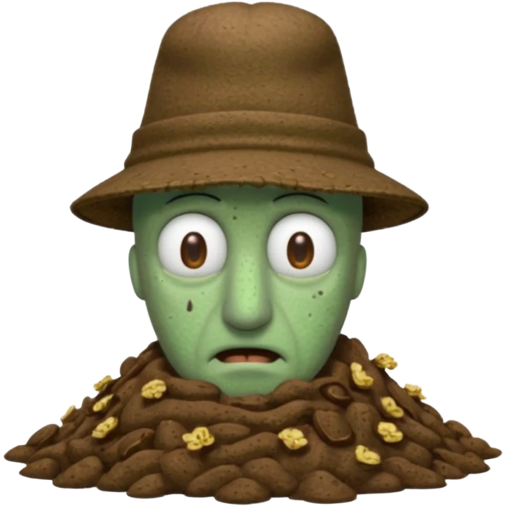 Squidward and poop emoji