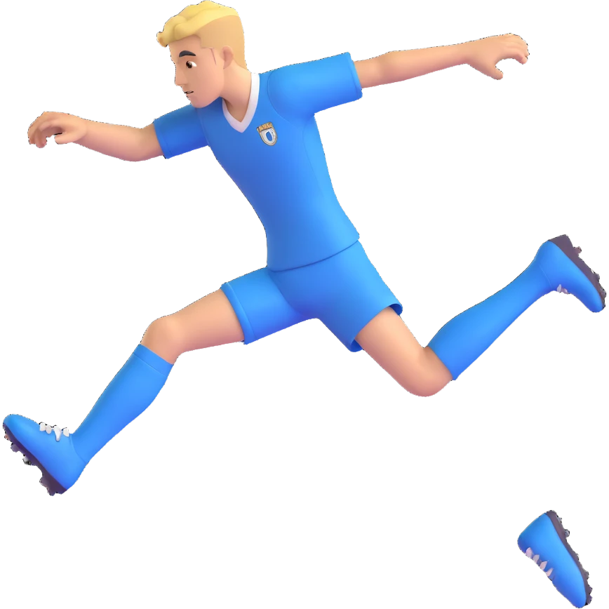 footballer kicking emoji