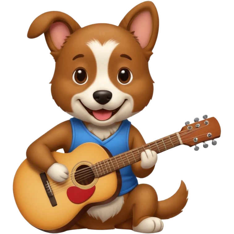 happy dog playing guitar emoji