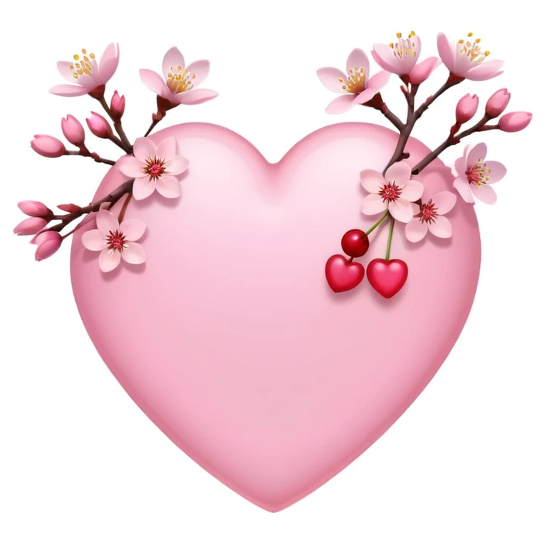 heart with sakura and soft glow emoji