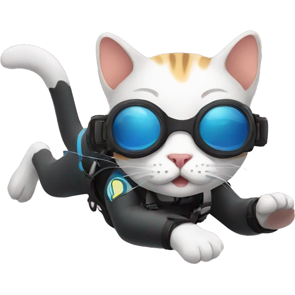 Cat doing scuba diving  emoji