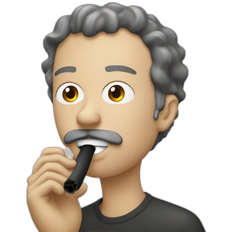 white man eating black pipe emoji