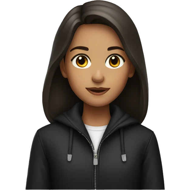 brown-eyed girl in black jacket emoji