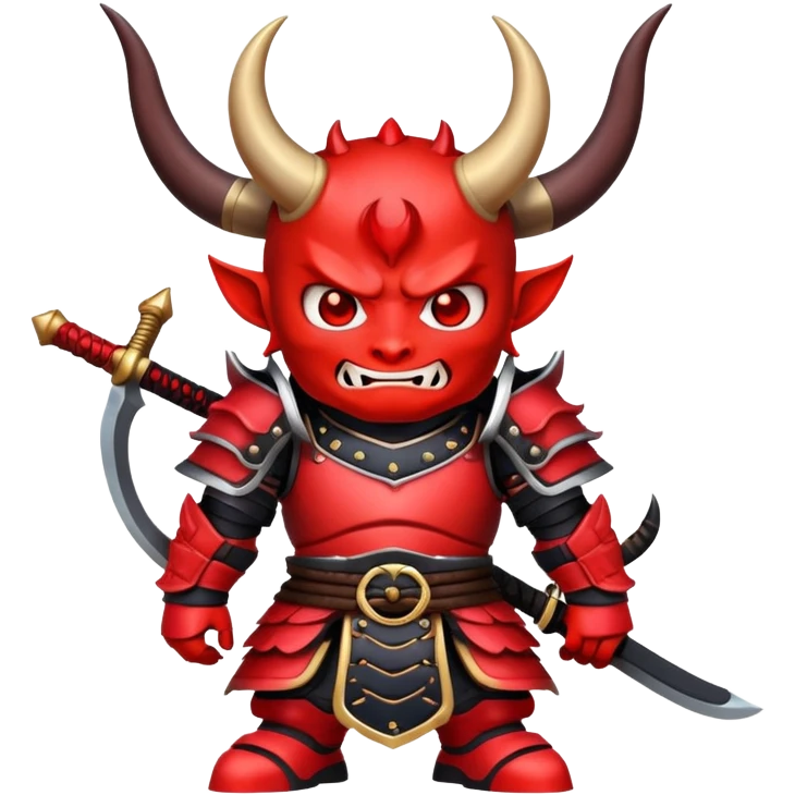 Devil samurai with large curved horns emoji