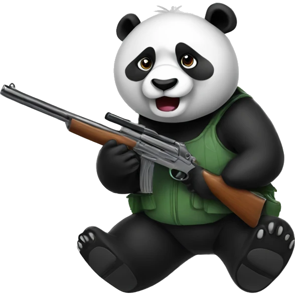 Panda with a shotgun emoji