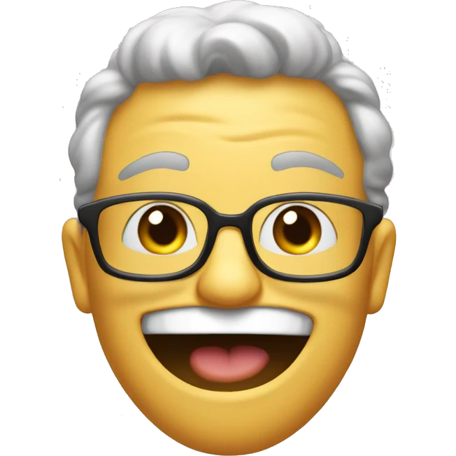 smiling shushing face nerd emoji with a big ass grin emoji