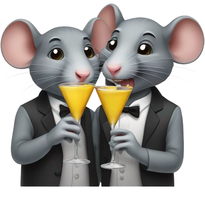 two rats with martinis  emoji