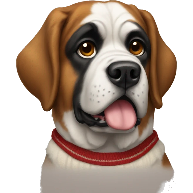 Saint Bernard with a sweater on emoji