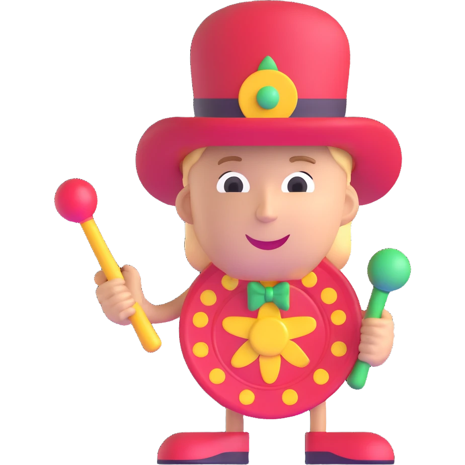 casino chip with samba hat and maracas, vibrant colors emoji