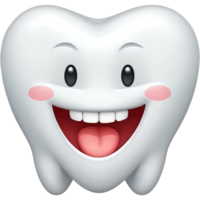 white tooth with a happy wink emoji