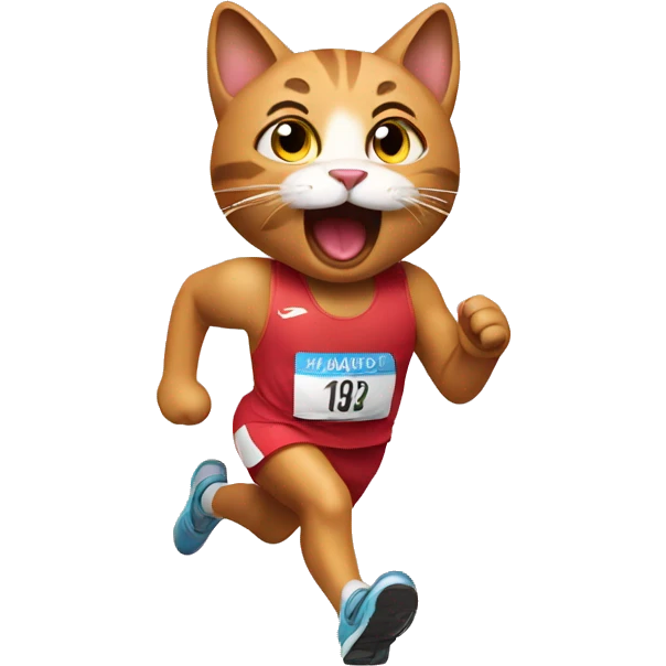 cat running a marathon emoji