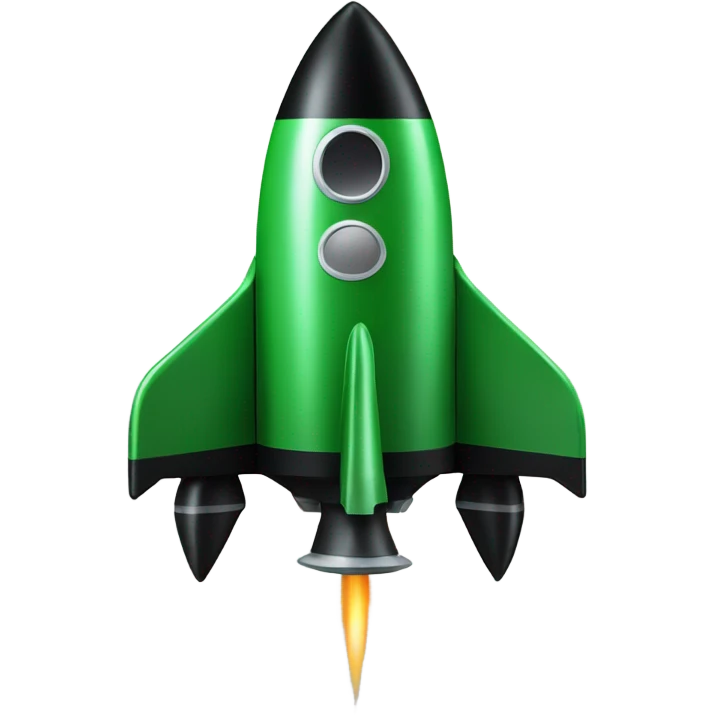 green and black rocket ship emoji
