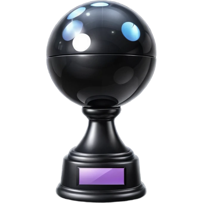 Black Trophy with a mirror ball on top emoji
