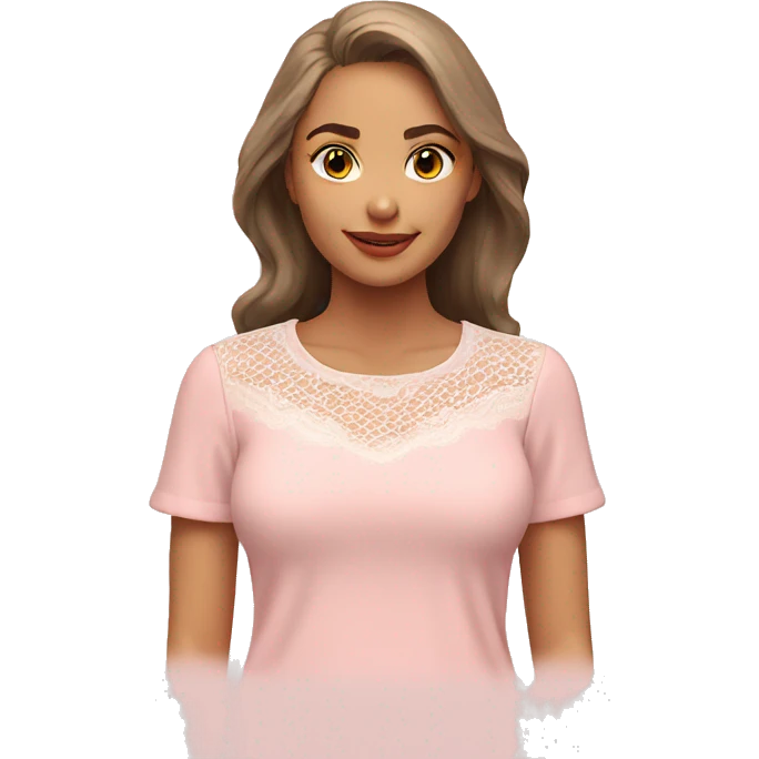 light pink top with lace emoji