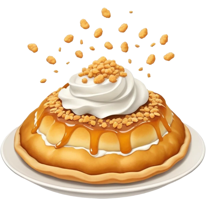 crispy Hungarian lángos being smashed with crumbs flying, fun and dynamic emoji